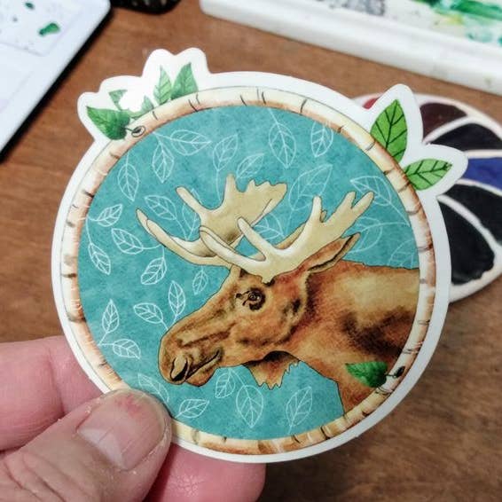 ST1037 Skov Elg Klistermærke for engroshandel hos Dancing Raven Designs