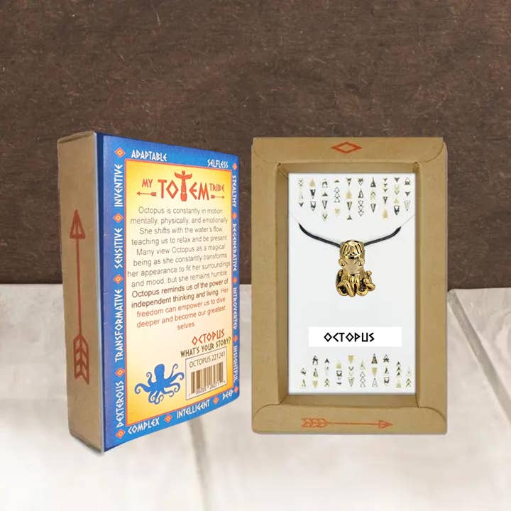 My Totem Tribe - Wholesale Pendant/Charm Necklace - Octopus My Totem Tribe Spirit Animal Tribal Bead Necklace