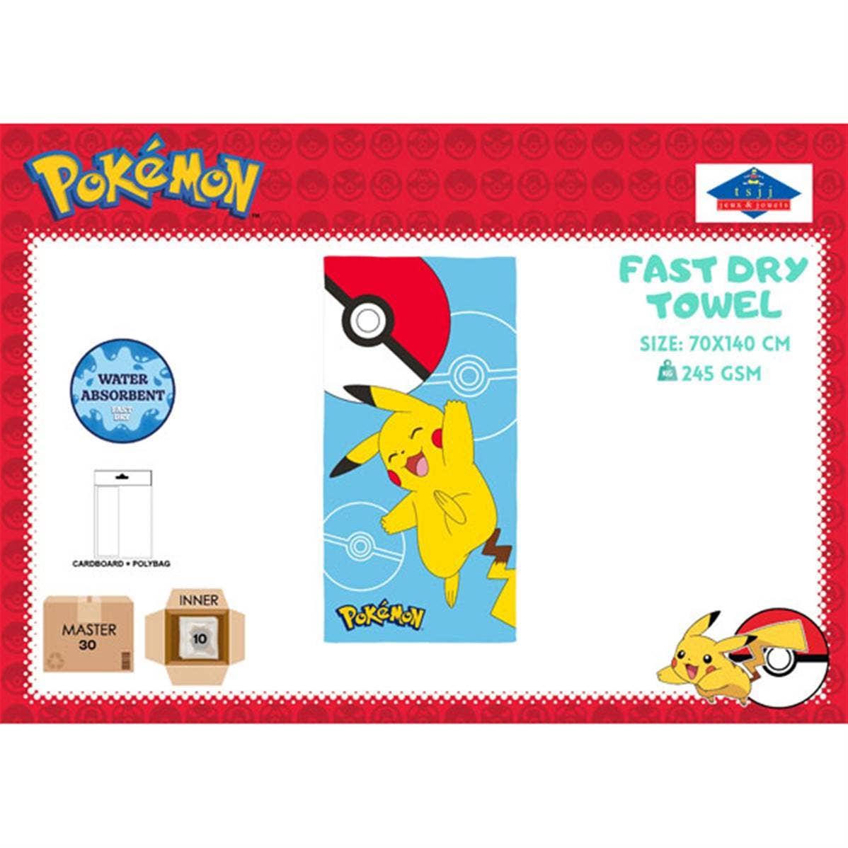 TSJJ - Wholesale Beach Towel - Pokémon Beach Towel 70 X 140 cm 100% Microfiber0