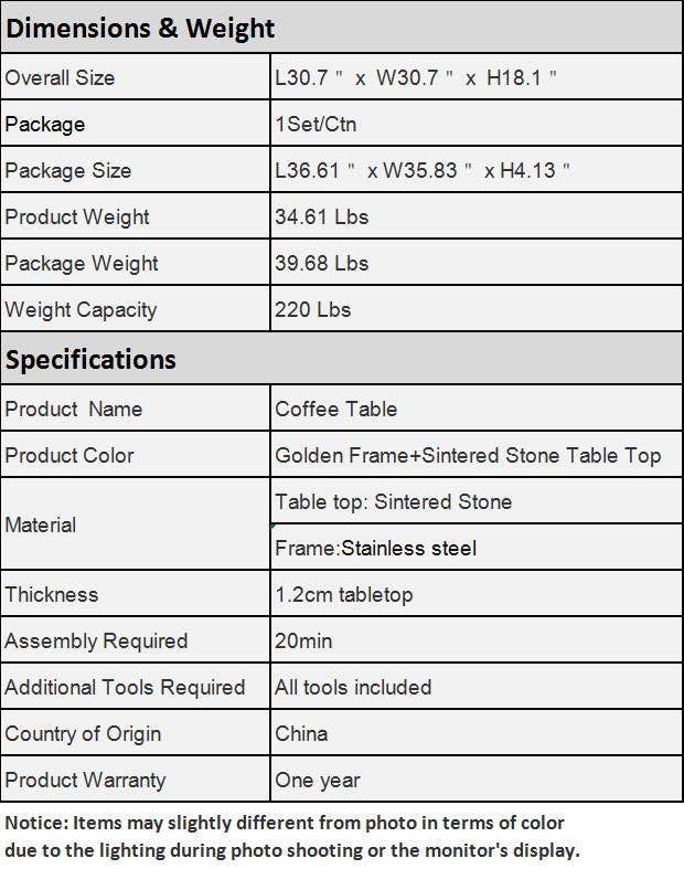 BlakOutlet - Vendita all'ingrosso Tavolini - Tavolino da caffè rotondo in ardesia con struttura in acciaio inossidabile dorato10