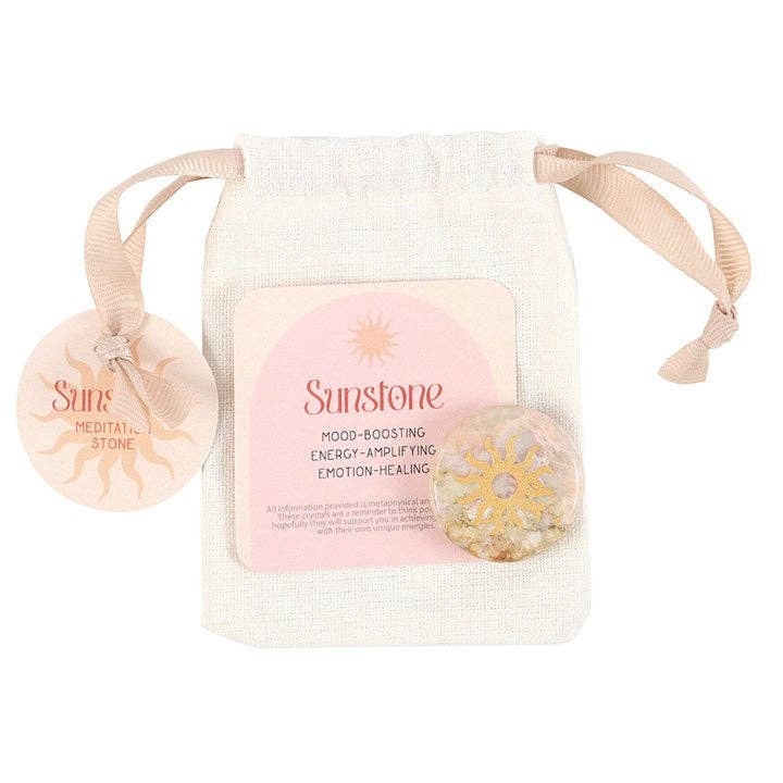 Something Different Wholesale - Wholesale Spiritual Stone/Crystal - Box of 24 Sunstone Meditation Stones in a Bag2