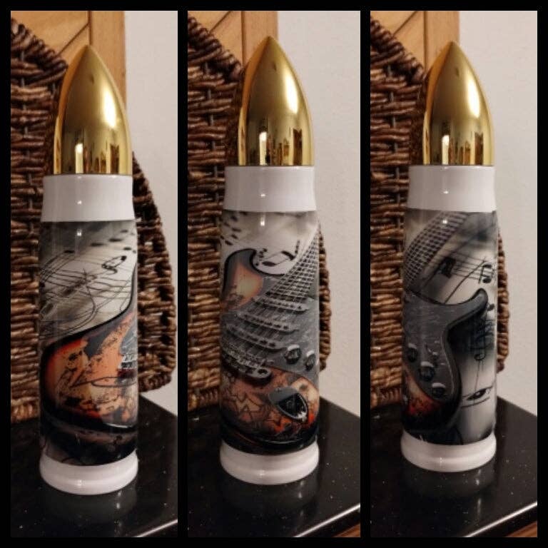 Justified Madness1 - Wholesale Insulated Mug/Tumbler - Guitar Bullet 17oz Thermos Tumbler Physical Item2