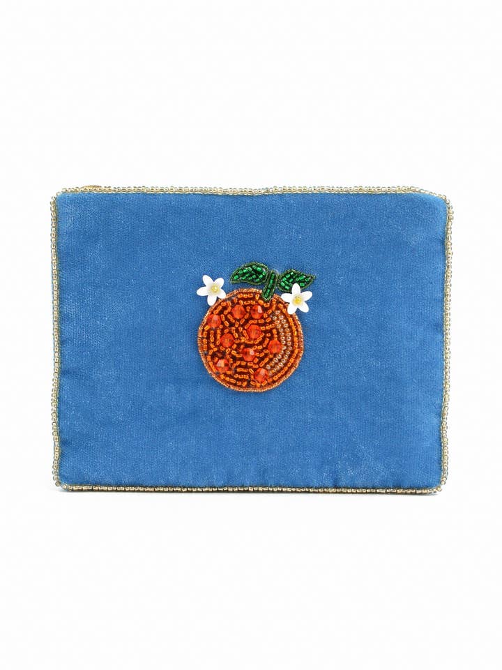 BLUE ORANGE SMALL POUCH for wholesale by My Doris