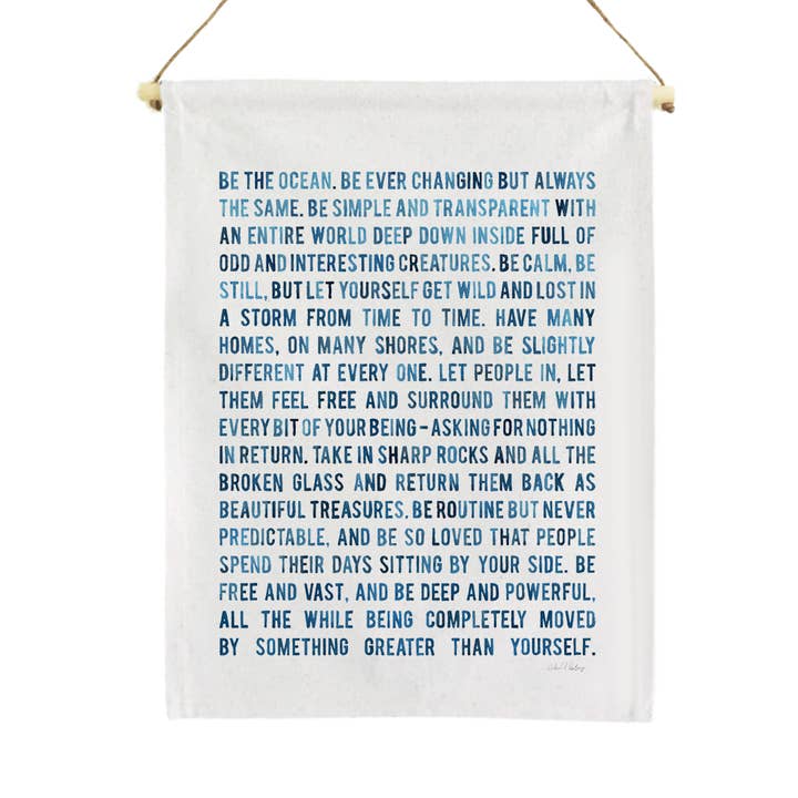 Bannière en toile Be The Ocean (STORMY) 11x14 pour la vente par Dream of the Woods