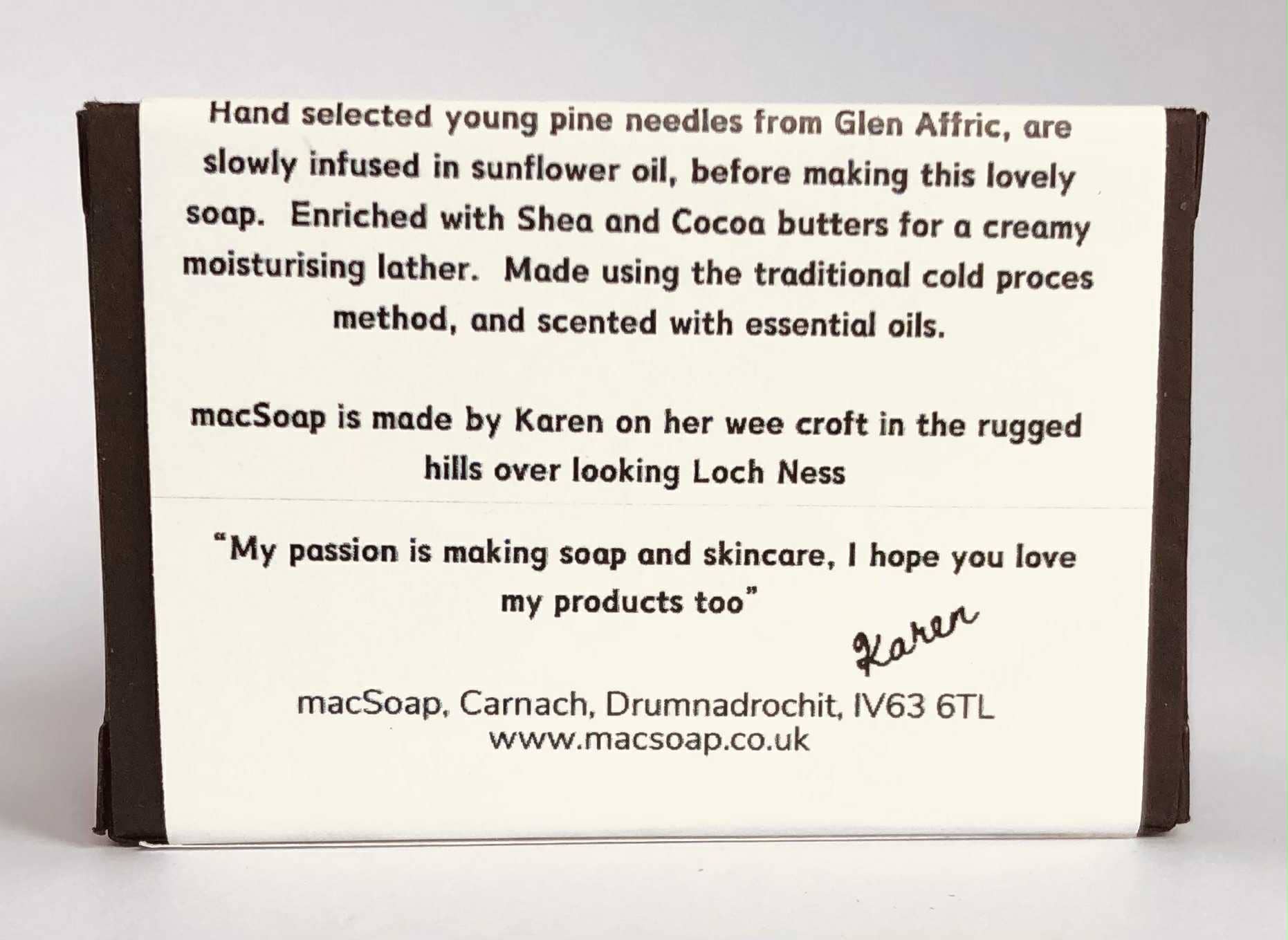 macSoap – wholesale Bar Soap – Scots Pine & Juniper.  Scottish Botanical Soap3