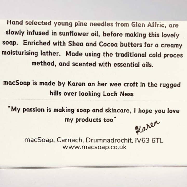 macSoap – wholesale Bar Soap – Scots Pine & Juniper. Scottish Botanical Soap3