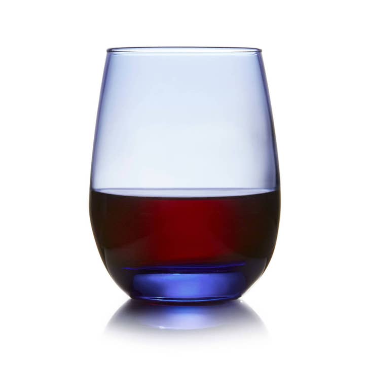 Libbey - Wholesale Wine Glass - Libbey Classic Blue Stemless Wine Glasses, Set of 6