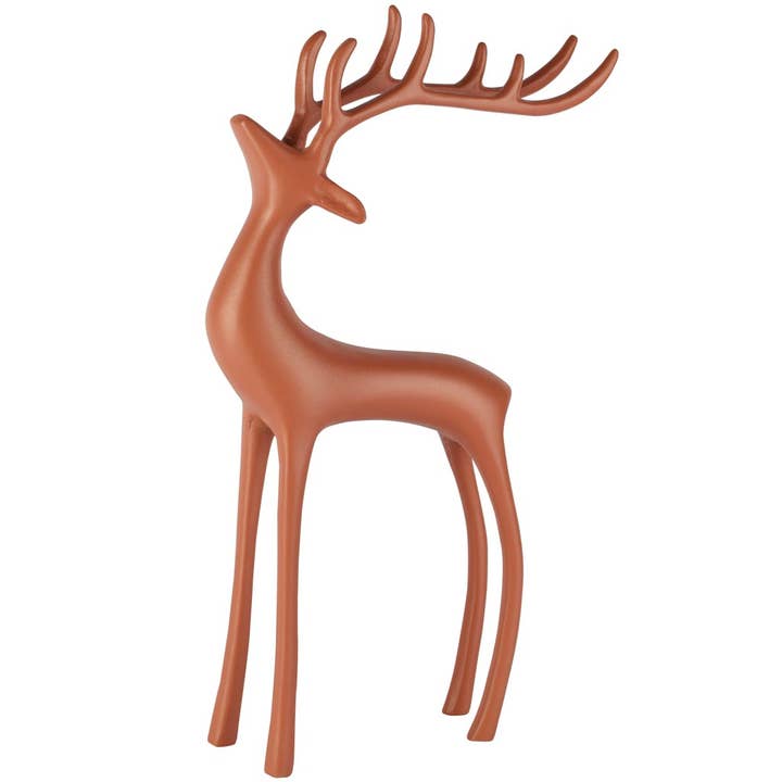 Deco hjort stående, jord, aluminium, 25x7x36cm for engroshandel hos Dekoratief