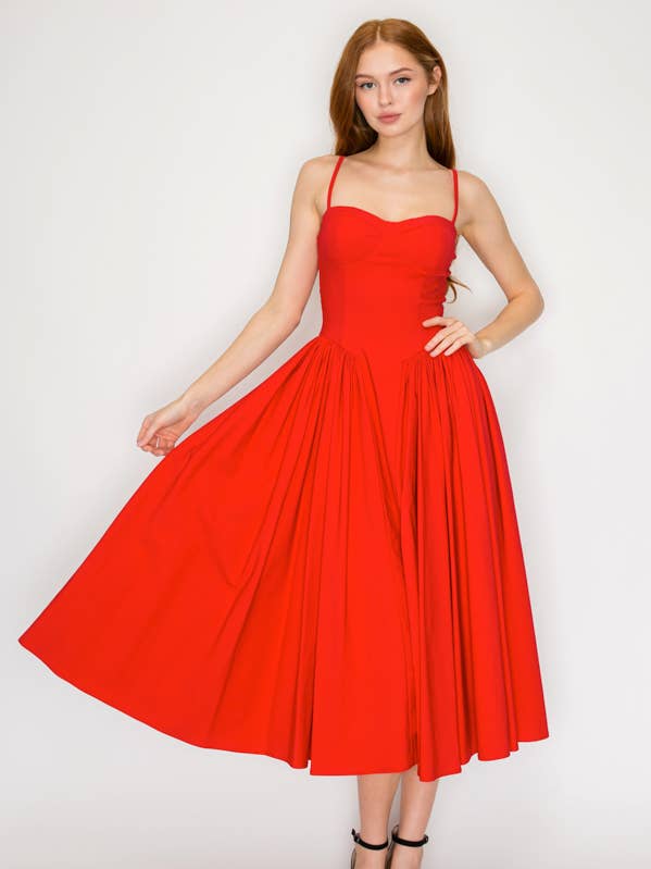 CD30755: MADEMOISELLE SWEETHEART MIDI DRESS for wholesale by Lovesome