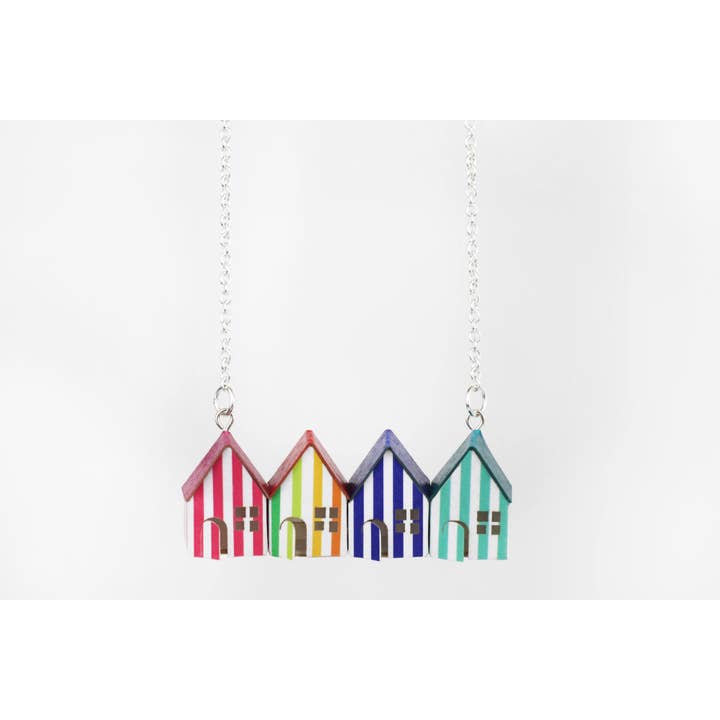 Short Necklace 3D House Lines for wholesale by Joyas de Papel