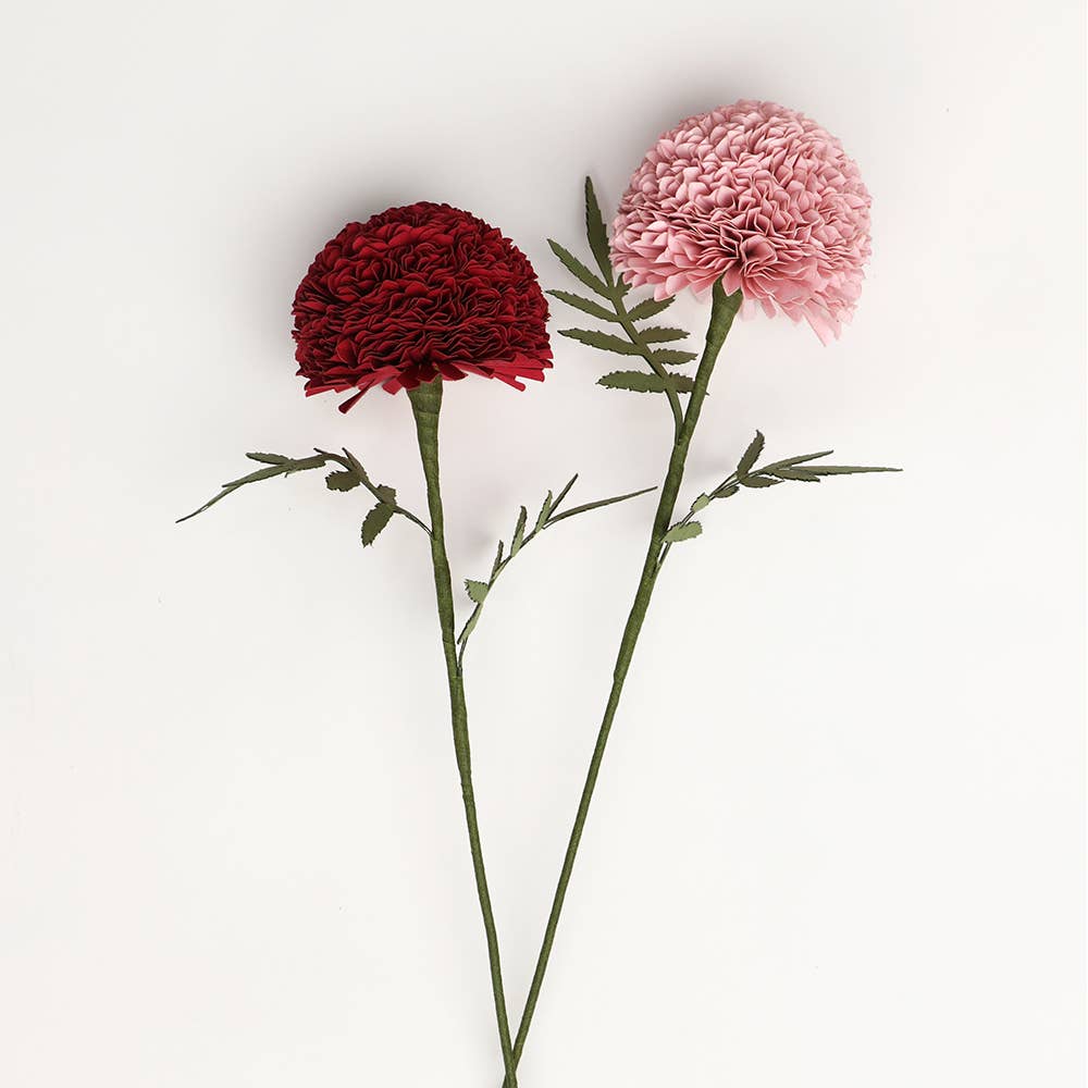 Craft Boat - Wholesale Artificial Flowers - Handmade Paper Flower Stick - Maroon1