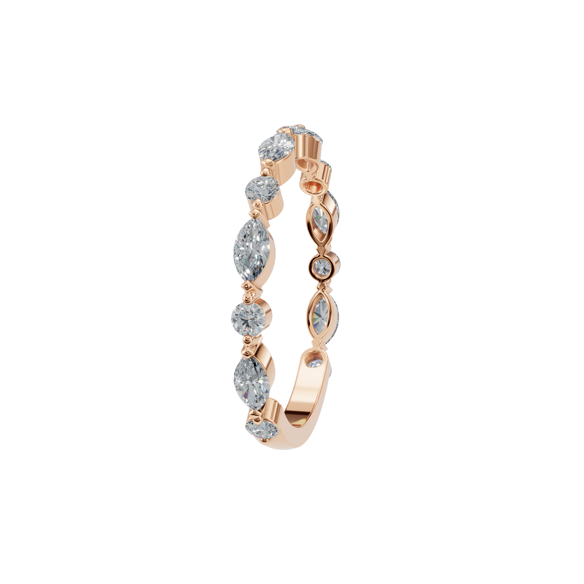 PureYou Jewelry – Anel de casamento por atacado – Aliança de Diamantes Marquise, Anel Empilhável, Aliança de Casamento com Diamantes3