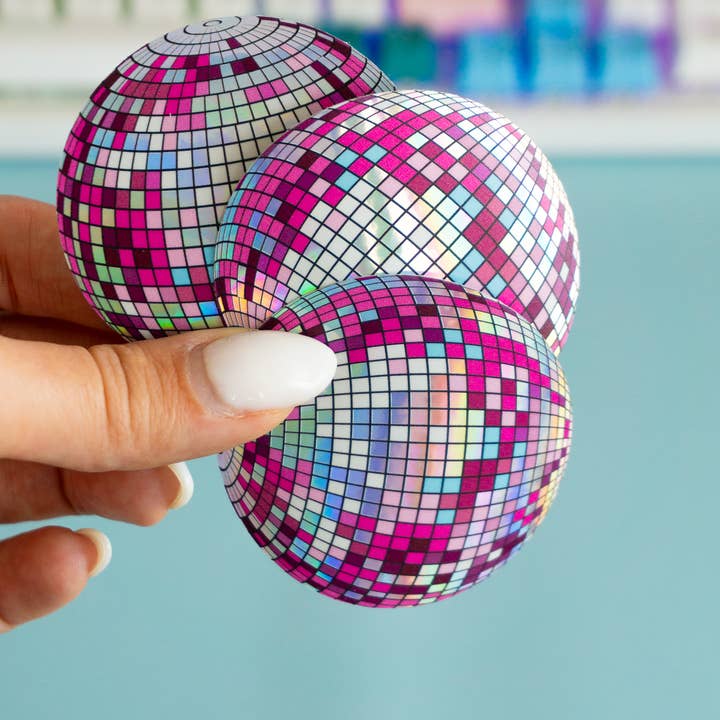 Creative Goodie - Wholesale Sticker - Pink Holographic Disco Ball Sticker2