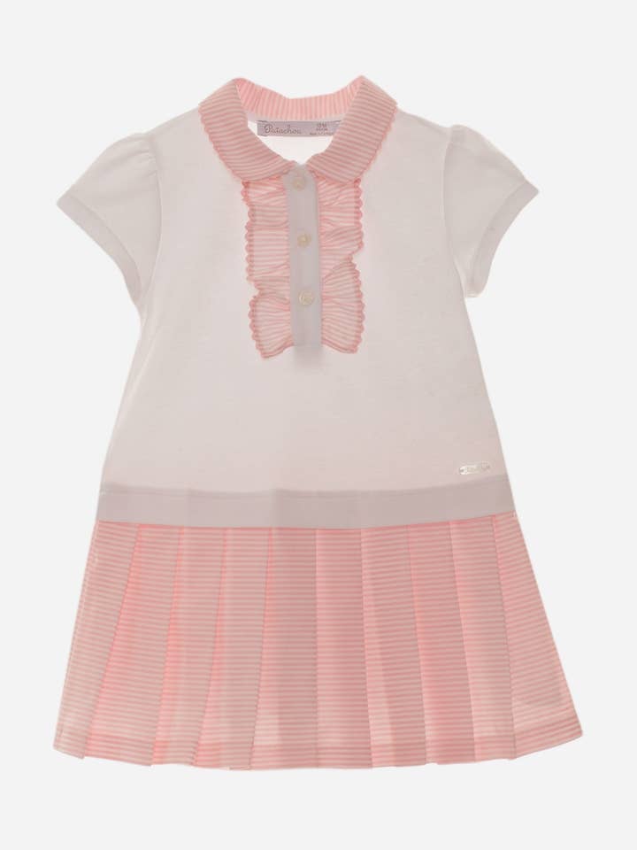Vestito da bambina bianco e rosa per la vendita all'ingrosso da parte di Patachou