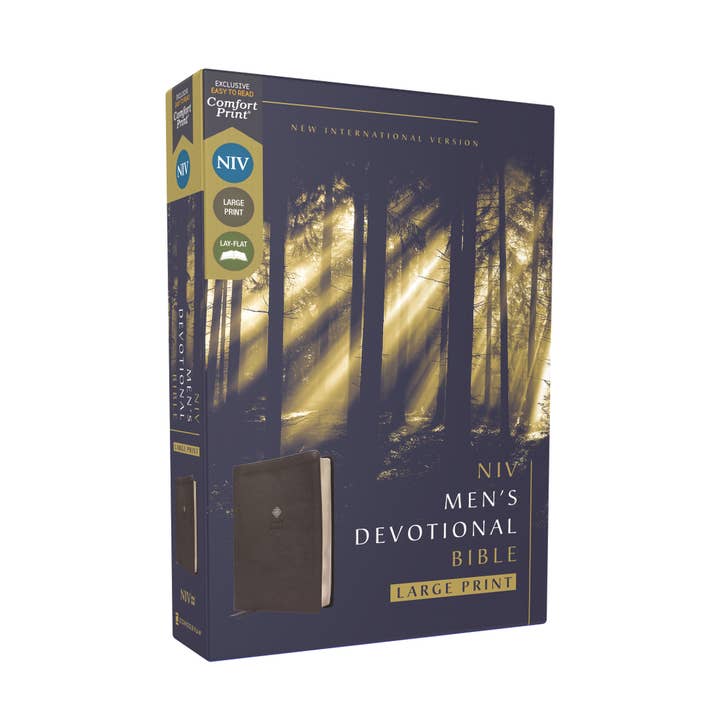 HarperCollins Christian Publishing - Wholesale Religion - NIV Men's Devotional Bible, Large Print, Leathersoft Black0