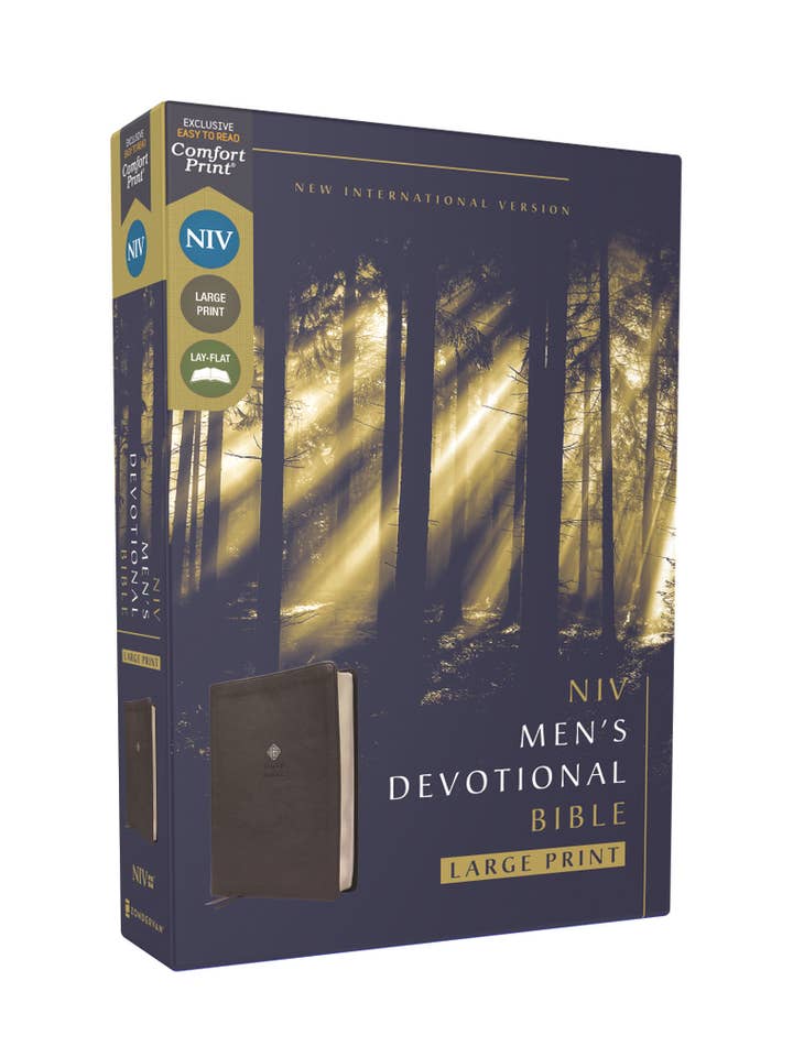 NIV Men's Devotional Bible, Large Print, Leathersoft Black for wholesale by HarperCollins Christian Publishing
