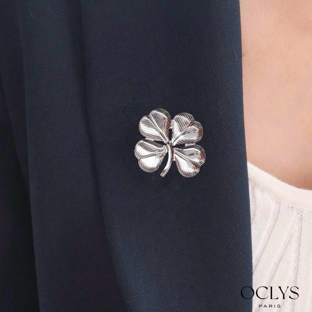Oclys - Wholesale Brooch - Ginki stainless steel clover brooch3