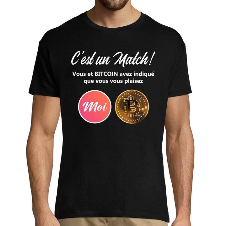 Bitcoin Parody Dating Site Men's T-Shirt for wholesale by Planetee