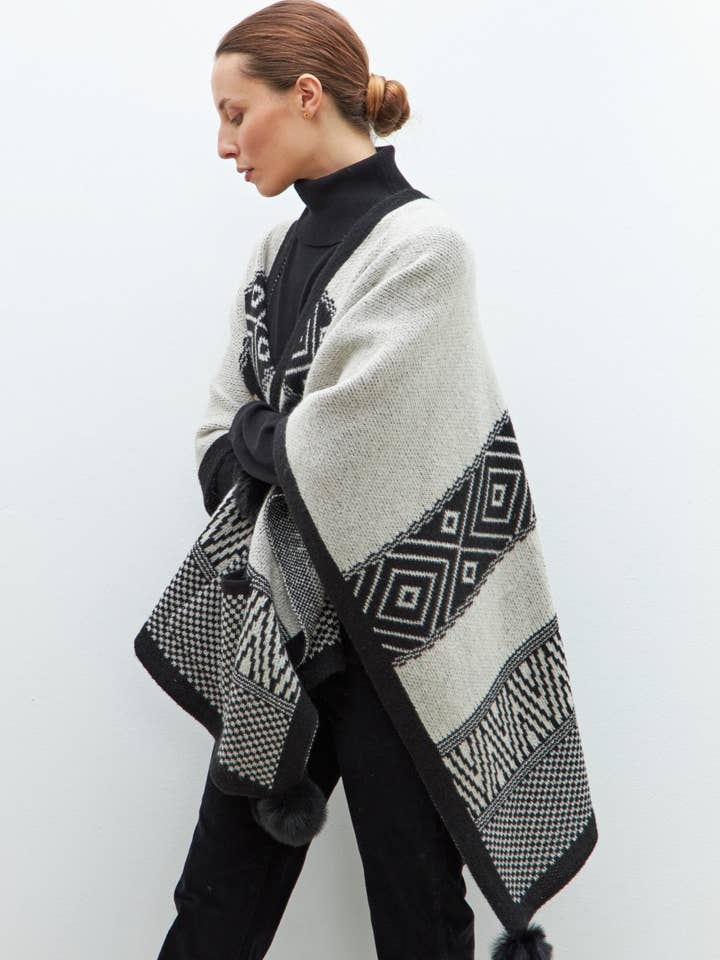 Jacquard woven cape for wholesale by Lolita