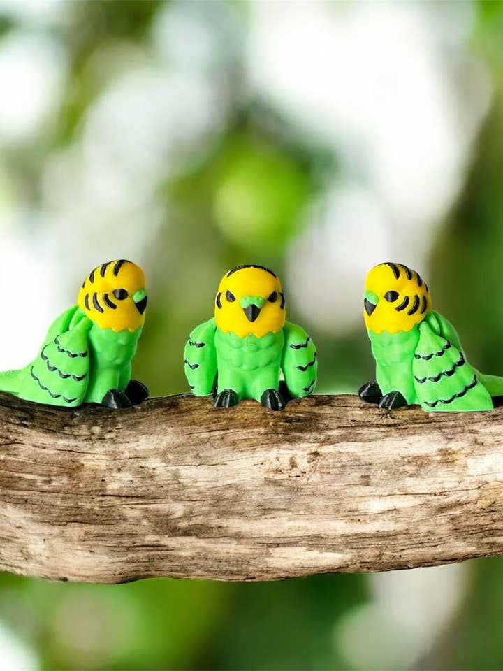 Mini Parakeet Budgie Bird figurine figures 3D printed for wholesale by 3D in Paradise