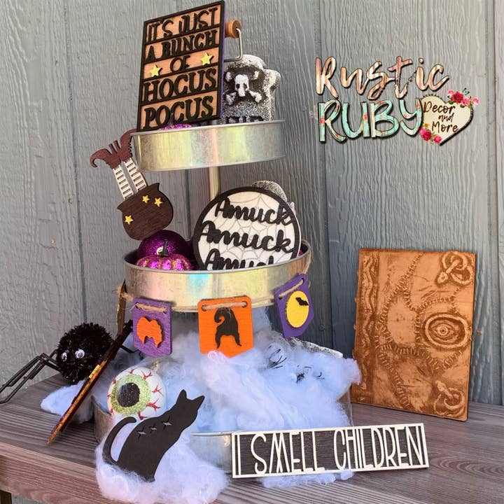 Hocus Pocus Tier Tray Set for wholesale by Rustic Ruby Decor and More LLC