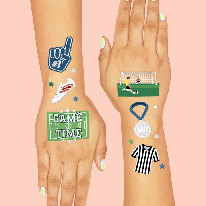 Petit Fetti - Wholesale Temporary Tattoo - Kids - Kids Sports Soccer Temporary Tattoos, Birthday Favors, Decor