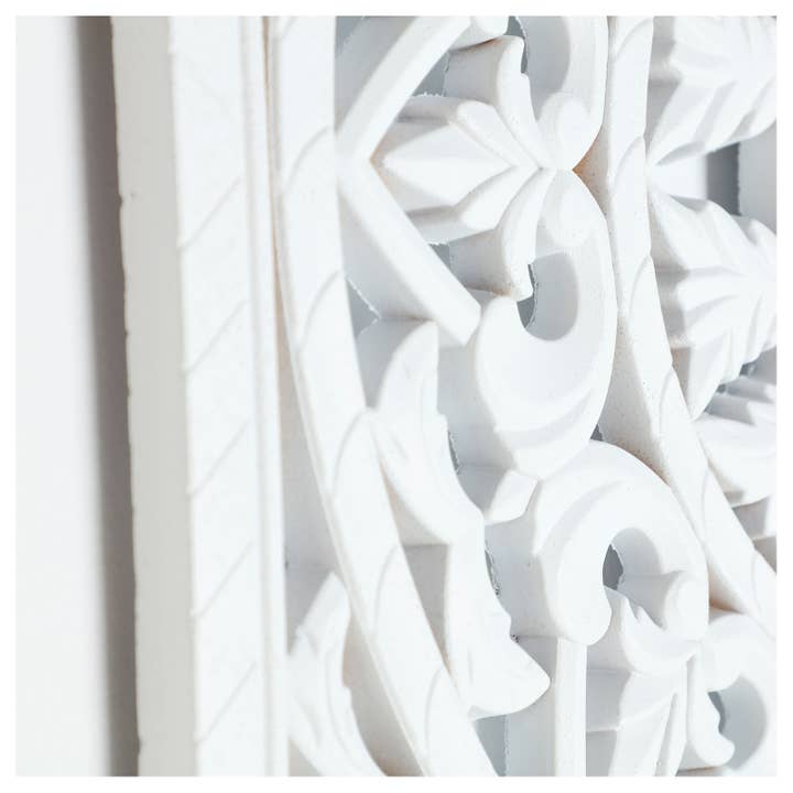 B&B - Wholesale Decorative Tabletop Object - Wood Carving, Wooden Dm, In White Color, 79X2X79cm1