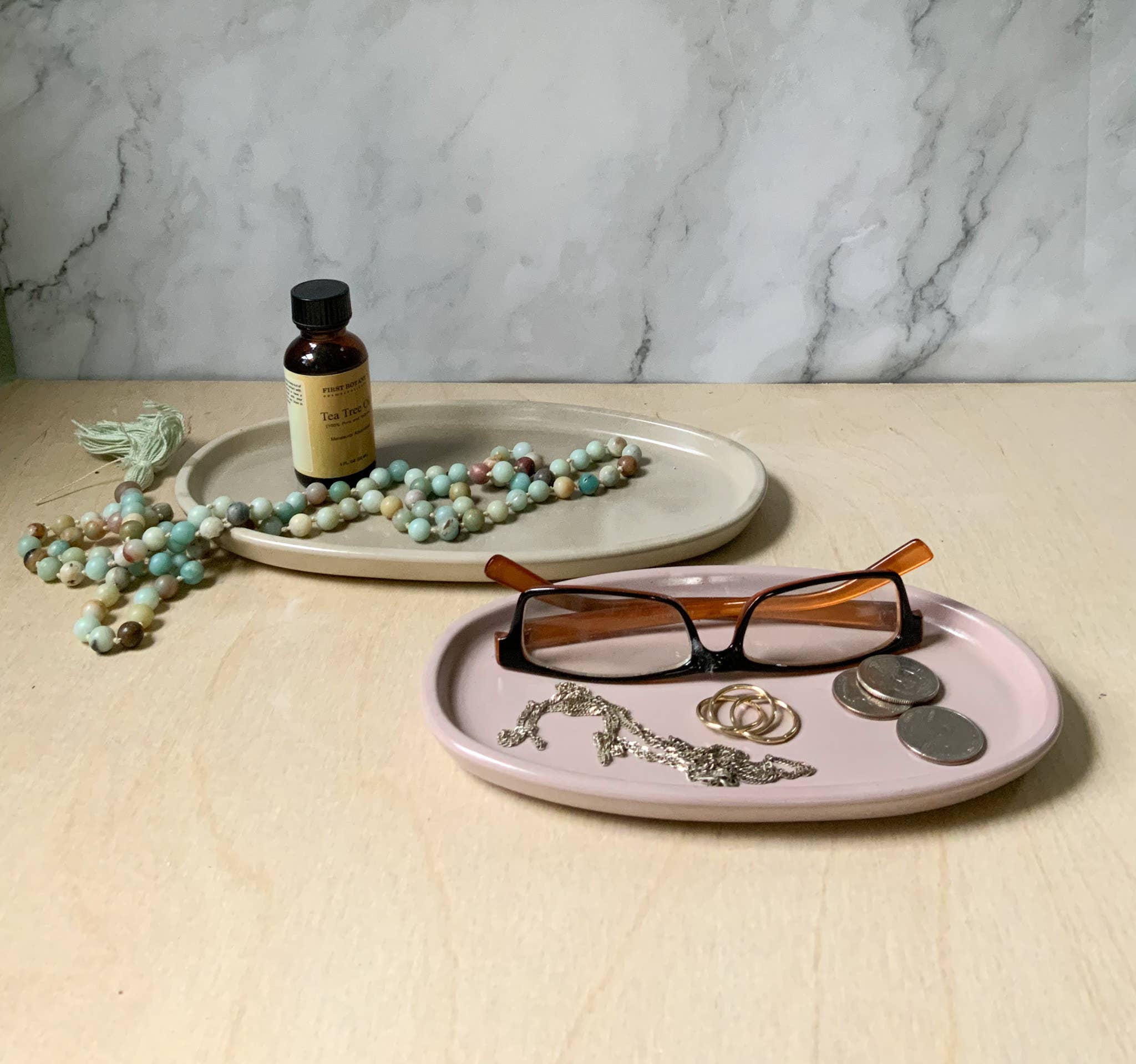 Left Corner Goods - Wholesale Decorative Tray - Concrete Oval Tray | candle catch all | Plant tray13