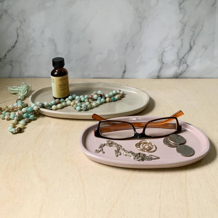 Left Corner Goods - Wholesale Decorative Tray - Concrete Oval Tray | candle catch all | Plant tray13