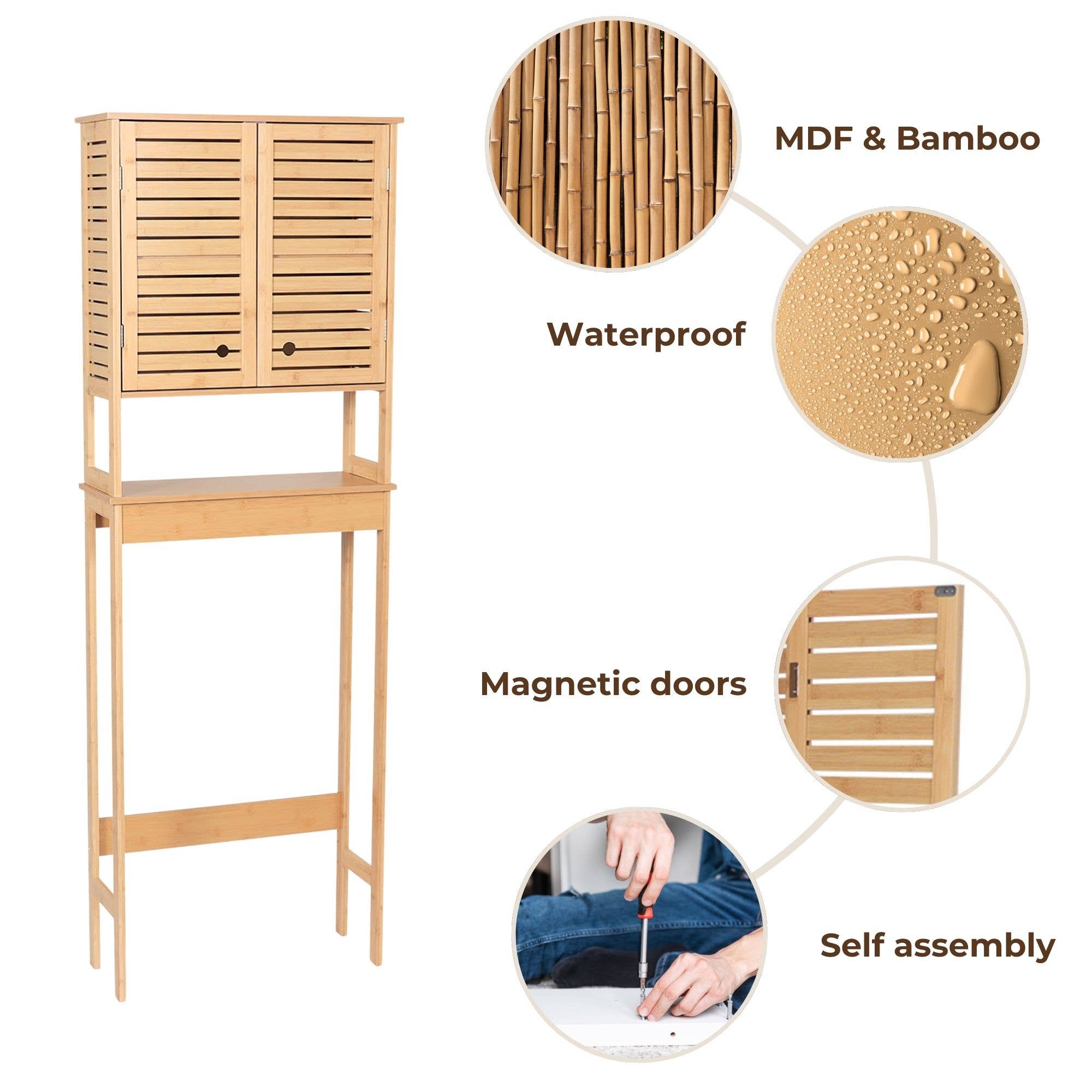 Brown Over-Toilet Cabinet – Trinidad for wholesale on Faire5