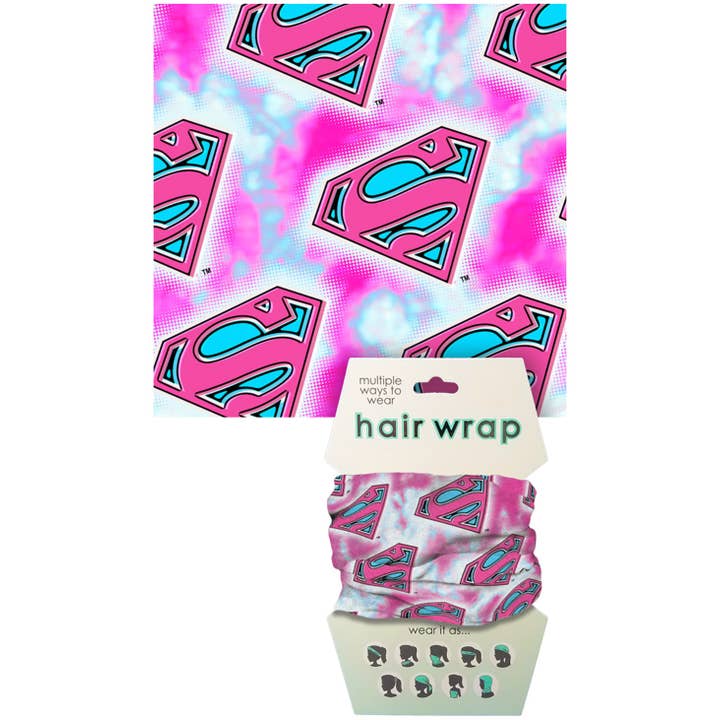 Superman Pink Logos Hair Wrap for wholesale by Spoontiques, Inc