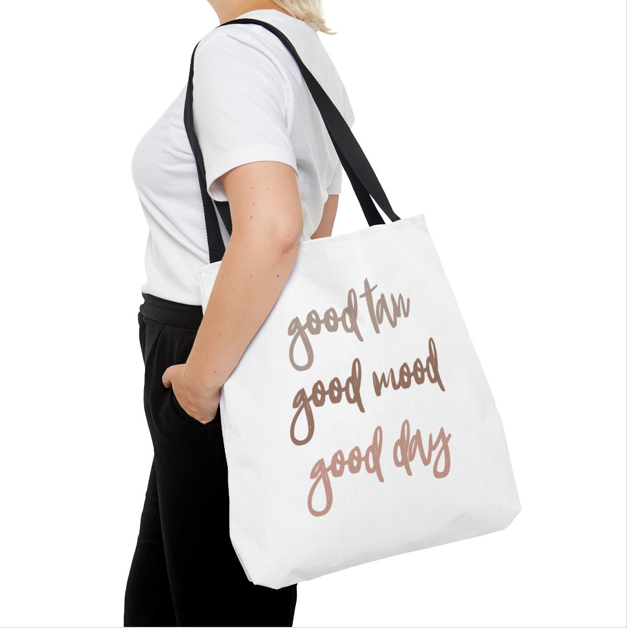 the glo CEO - Wholesale Tote Bag - Women's - Good Tan, Good Mood, Good Day Spray Tan Tote Bag3