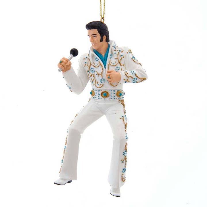 5"ELVIS IN AQUA BLUE/WHITE JUMPSUIT for wholesale by Kurt S. Adler, Inc.