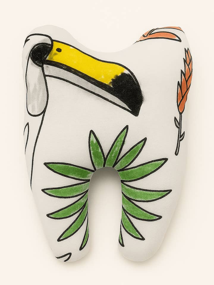 Zahntäschchen für die Zahnfee aus Stoff zum Ausmalen, Dschungelmotiv für den Großhandel von MAZZANNE