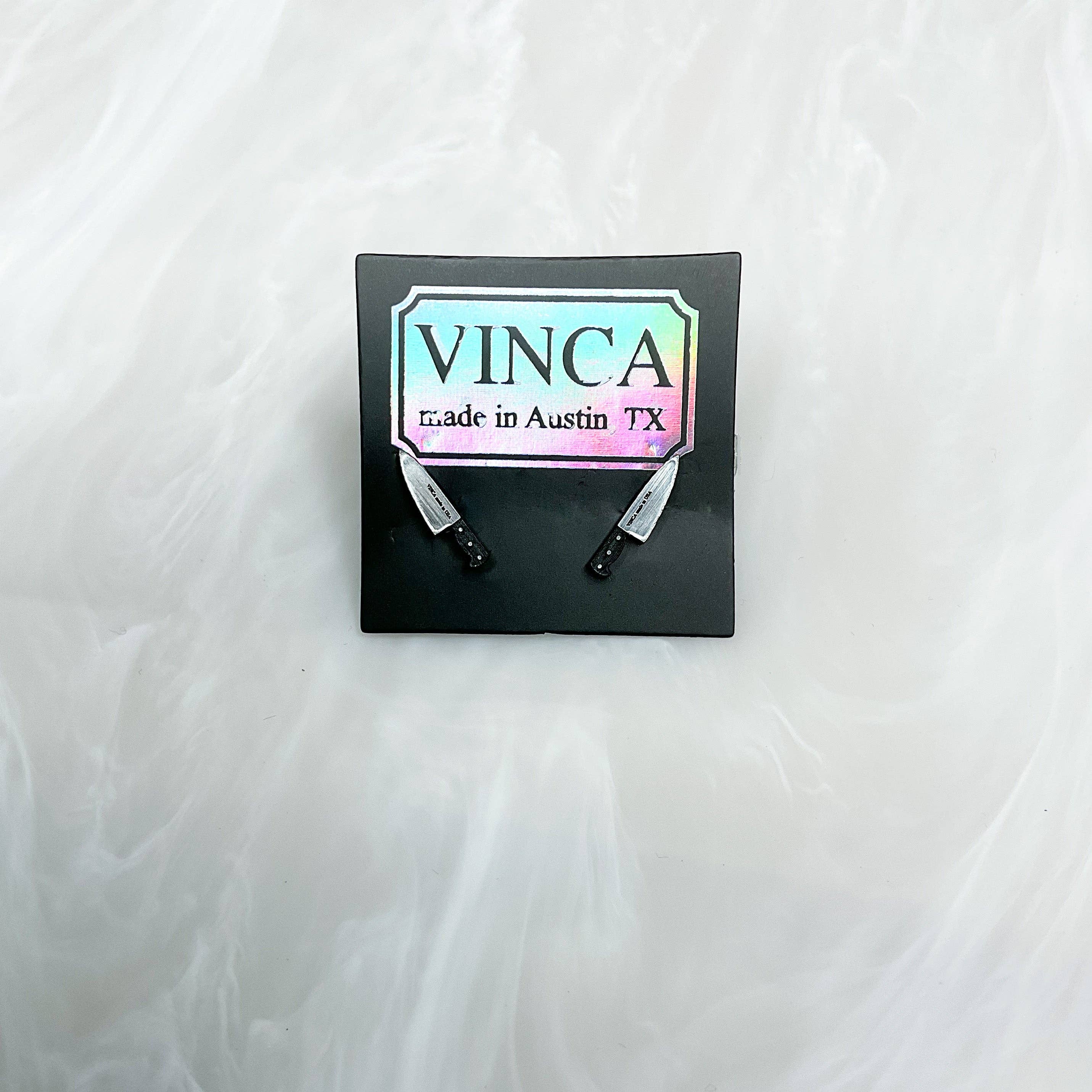 Vinca - Vente Clous d'oreille - Boucles d'oreilles couteau de chef minuscule 1/2" en argent2