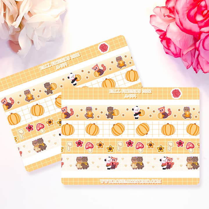 Fall Friends 2022 Washi stickervel - schattig briefpapier voor wholesale door Rosie Art Studio