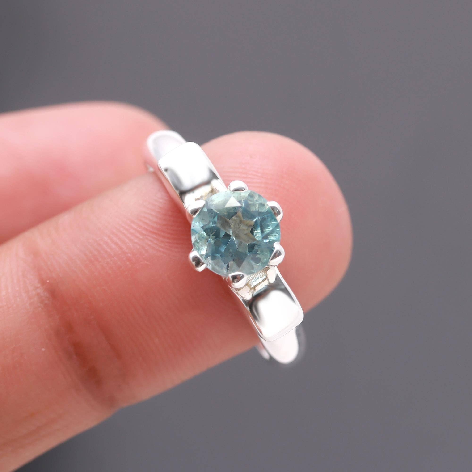 AG 925 JEWELLERY – wholesale Single stone/solitaire ring – 925 Silver Classic Aquamarine Solitaire Ring1