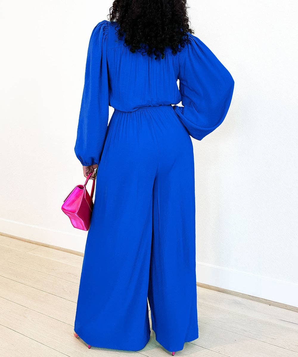 Aria Romance – Engroshandel Jumpsuit - Dame – Langærmet Højtaljet Buksedragt med Vide Ben7