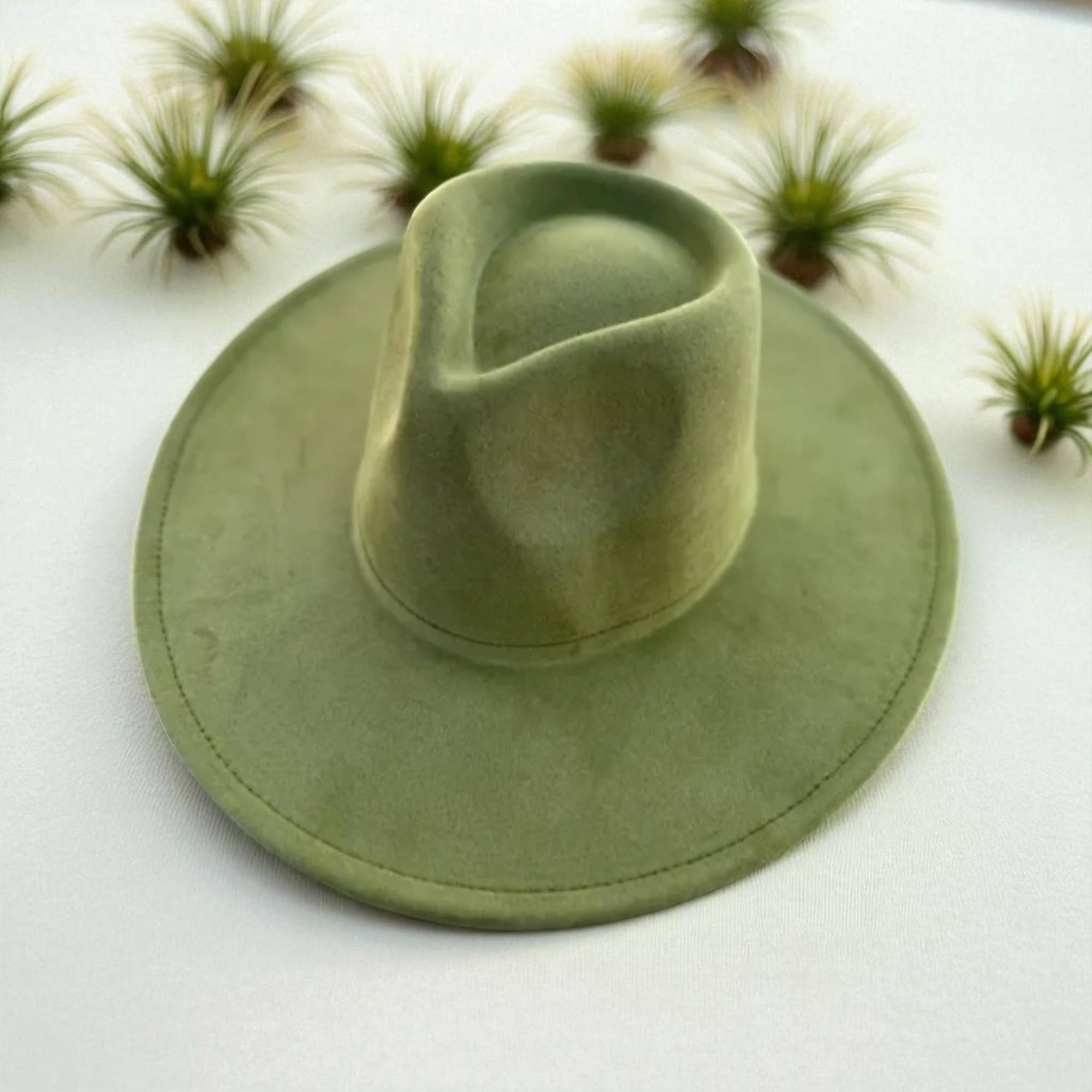 One and Only Accessories - Wholesale Fedora - Women's - Vegan Suede Wide Brim Rancher Hat  1