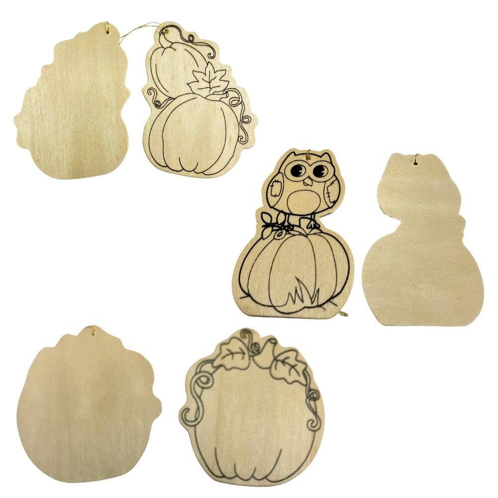 Factory Direct Craft - Vente Découpages - Lot de 30 découpes de citrouilles en bois prêtes à décorer4