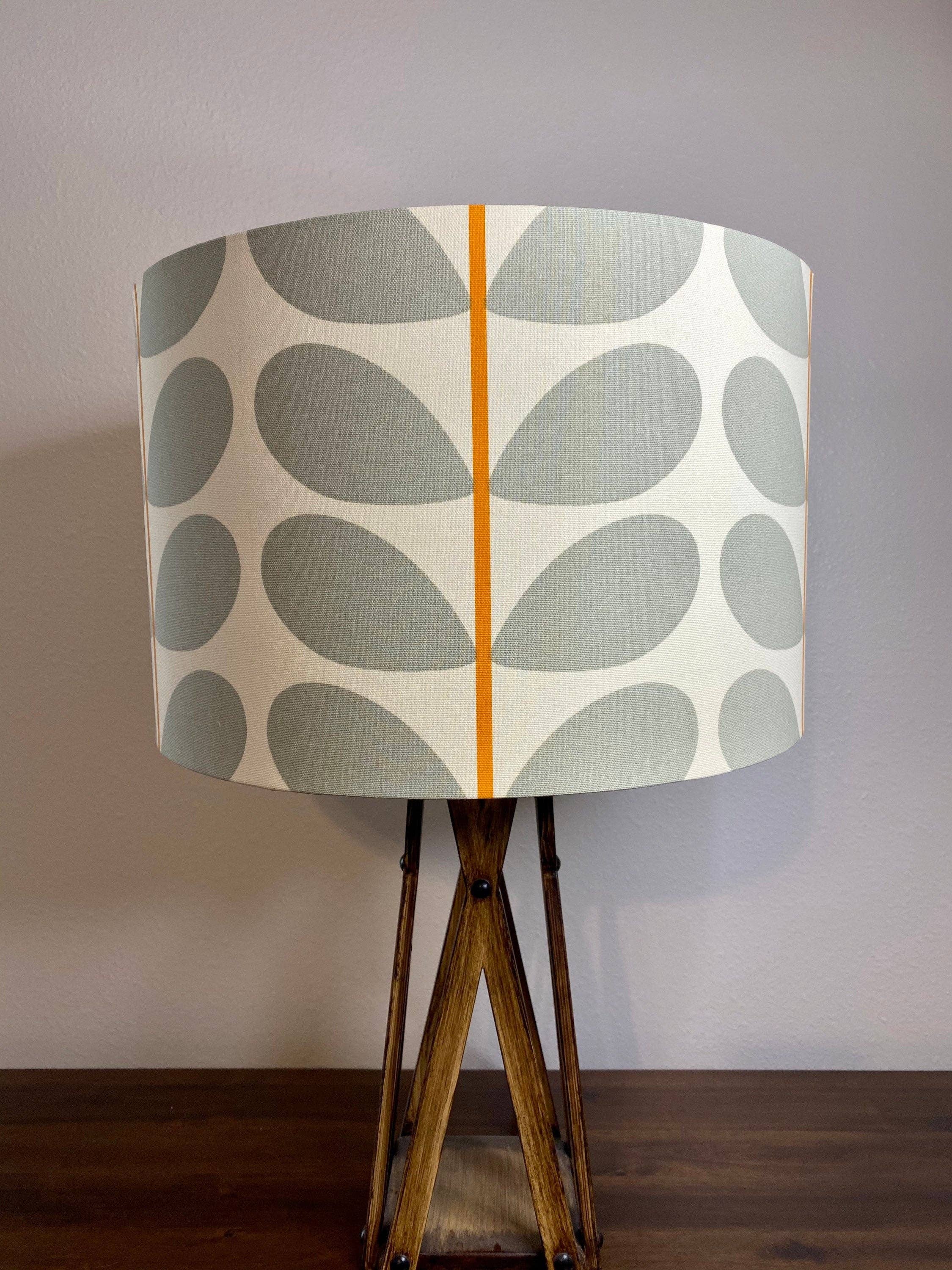 LouSeal Handmade Lampshades - Wholesale Lamp Shade - Orla Kiely Warm Gray & Orange Handmade Lampshade1