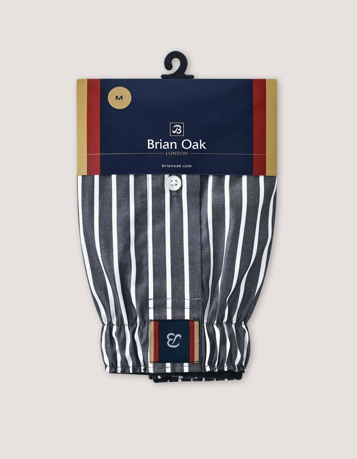 Brian Oak Limited – wholesale Underwear – Men's – Charcoal Grey Striped Cotton Boxer5