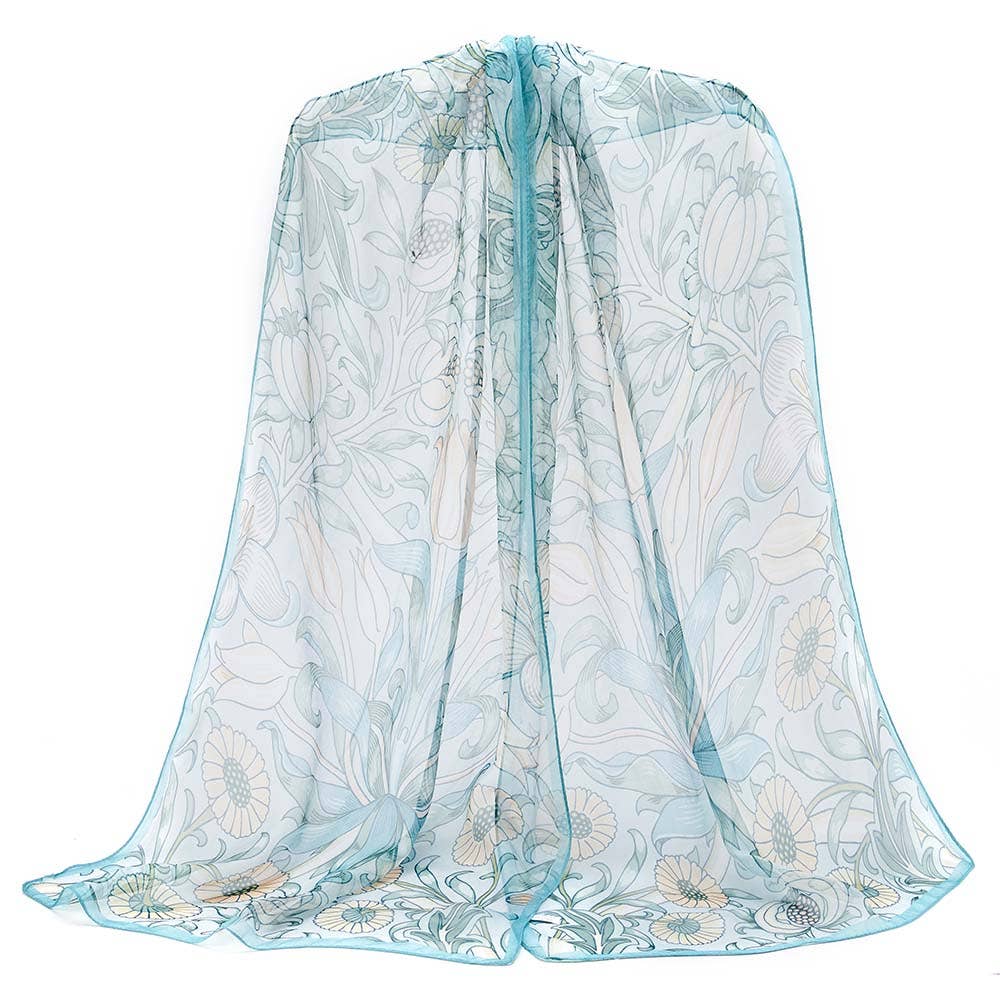 Signare Tapestry - Wholesale Scarf - Women's - William Morris Pomegranate & Lily - 100% Pure Silk Scarf5