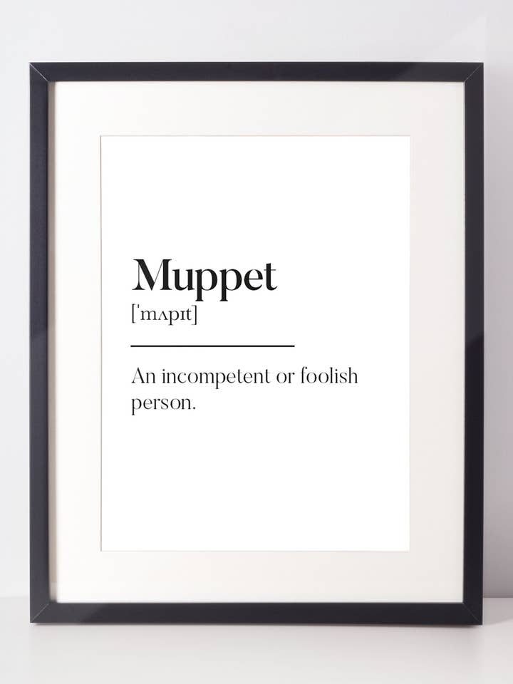 Muppet Scottish Slang Definition Unframed Print for wholesale by Kalloway Design