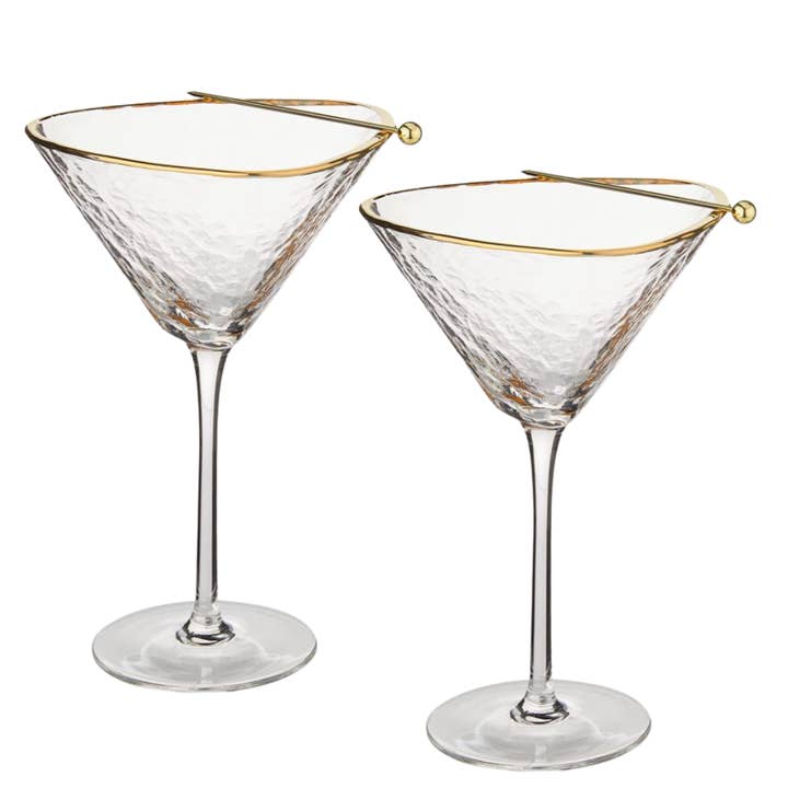 Handmade Hammered Martini Glasses for wholesale by Sister.ly Drinkware