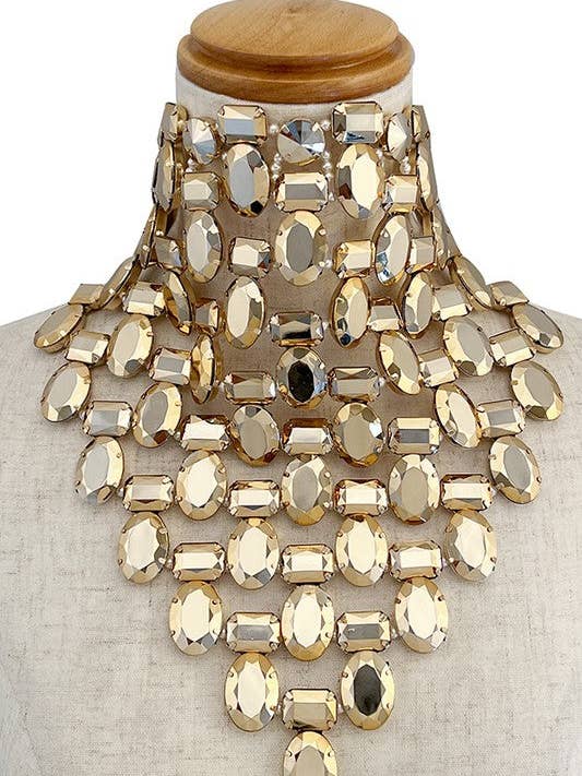 CONJUNTO COLAR FRAGADO BIB CRISTALINO LINK por atacado de Andrea Bijoux