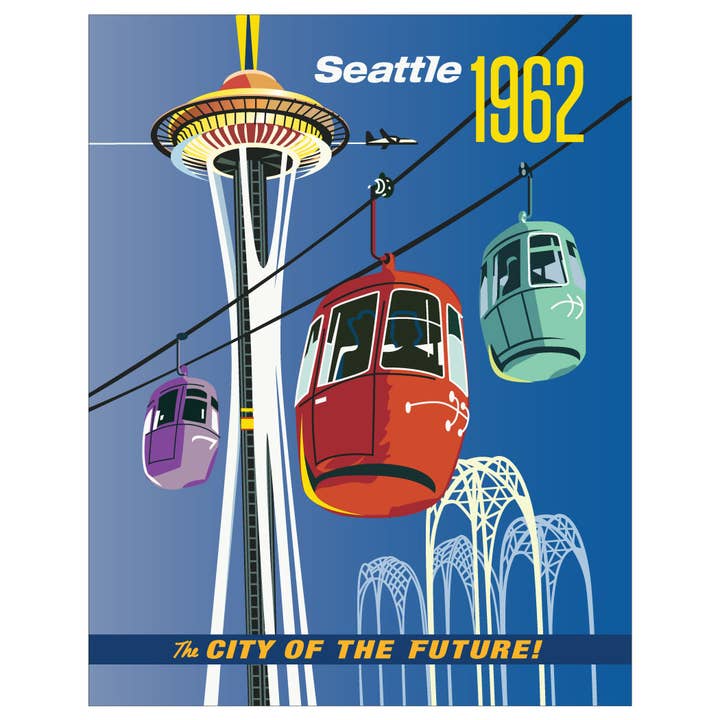 Tarjeta de felicitación de la Feria Mundial de Seattle City of the Future 1962, 12,7 x 17,7 cm para venta al por mayor de Fridgedoor