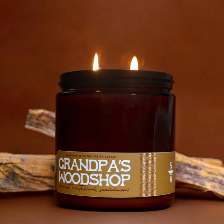 Seventh House Candle - Vente Bougie en bocal - GRANDPA'S WOODSHOP - Bougie à la sciure de bois et au bois de santal0
