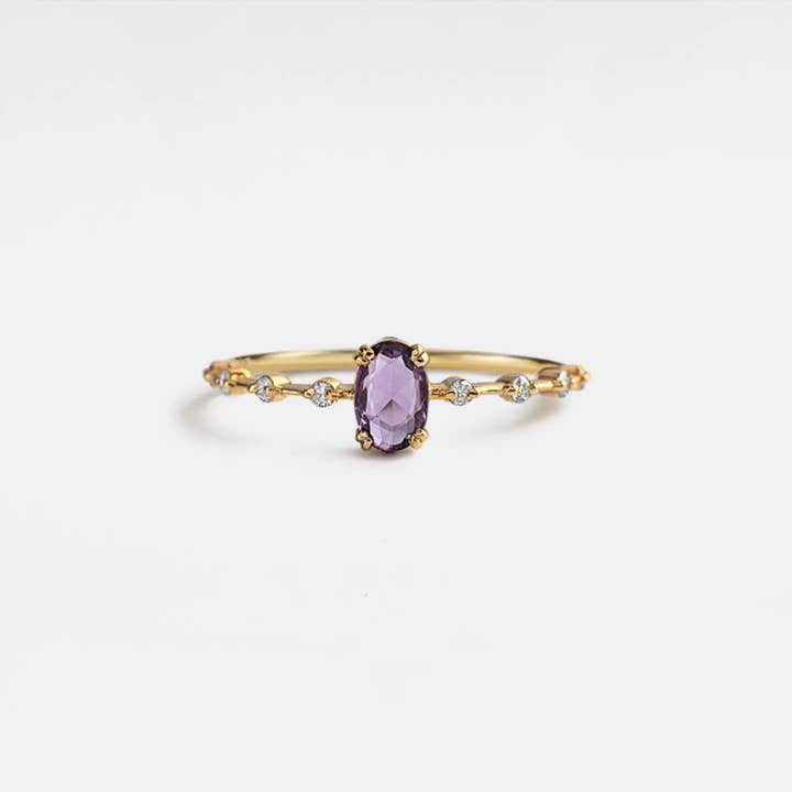 Ovaler Ring mit natürlichem Amethyst aus 925 Sterlingsilber für den Großhandel von Perimade & Co. LLC