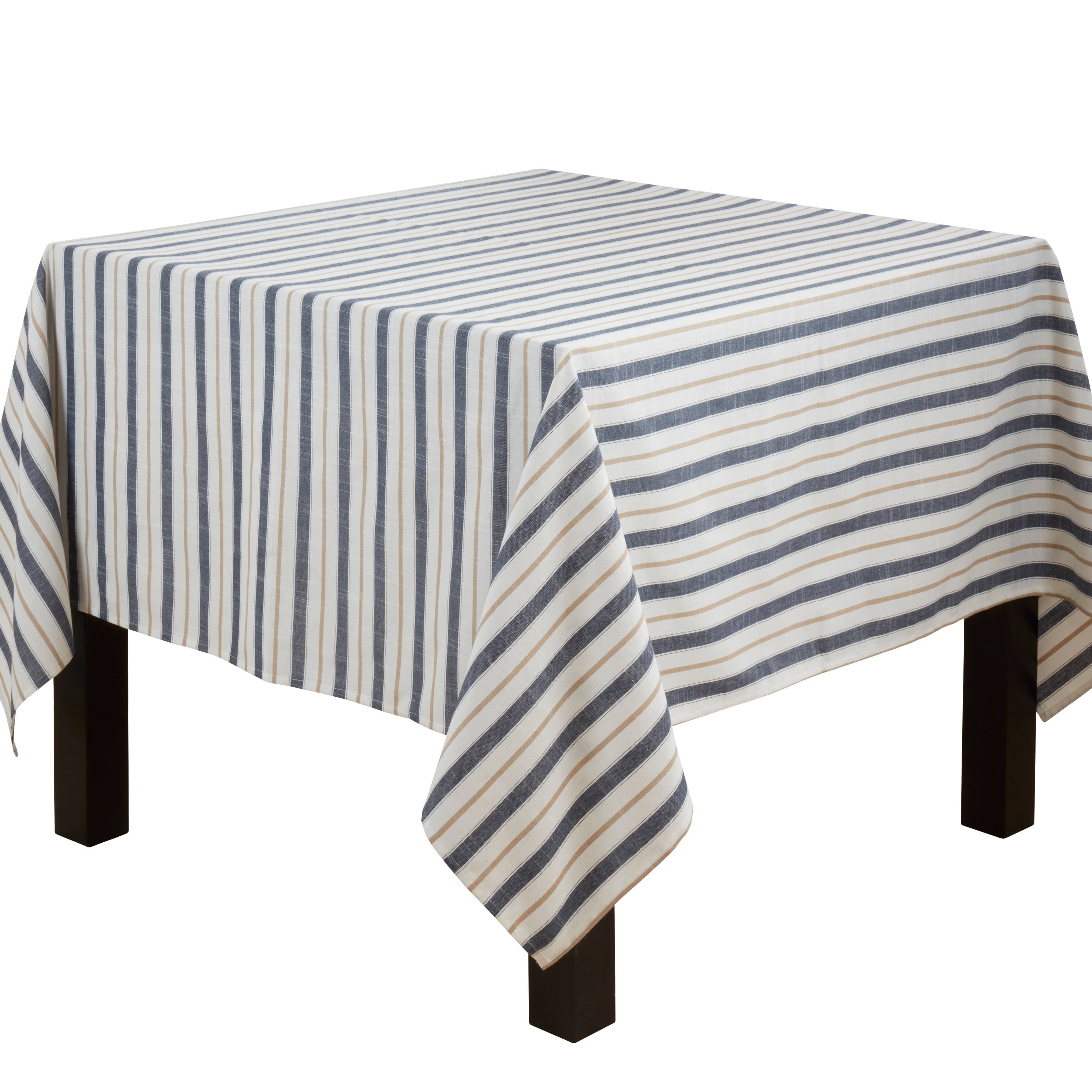 Blue Modern Striped Tablecloth for wholesale on Faire9